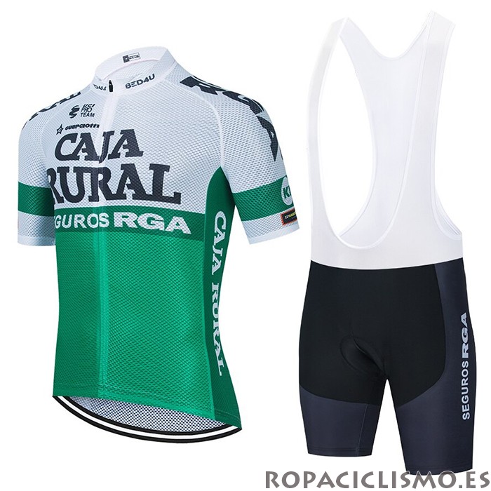 2021 Maillot Caja Rural Tirantes Mangas Cortas Rural Blanco Verde